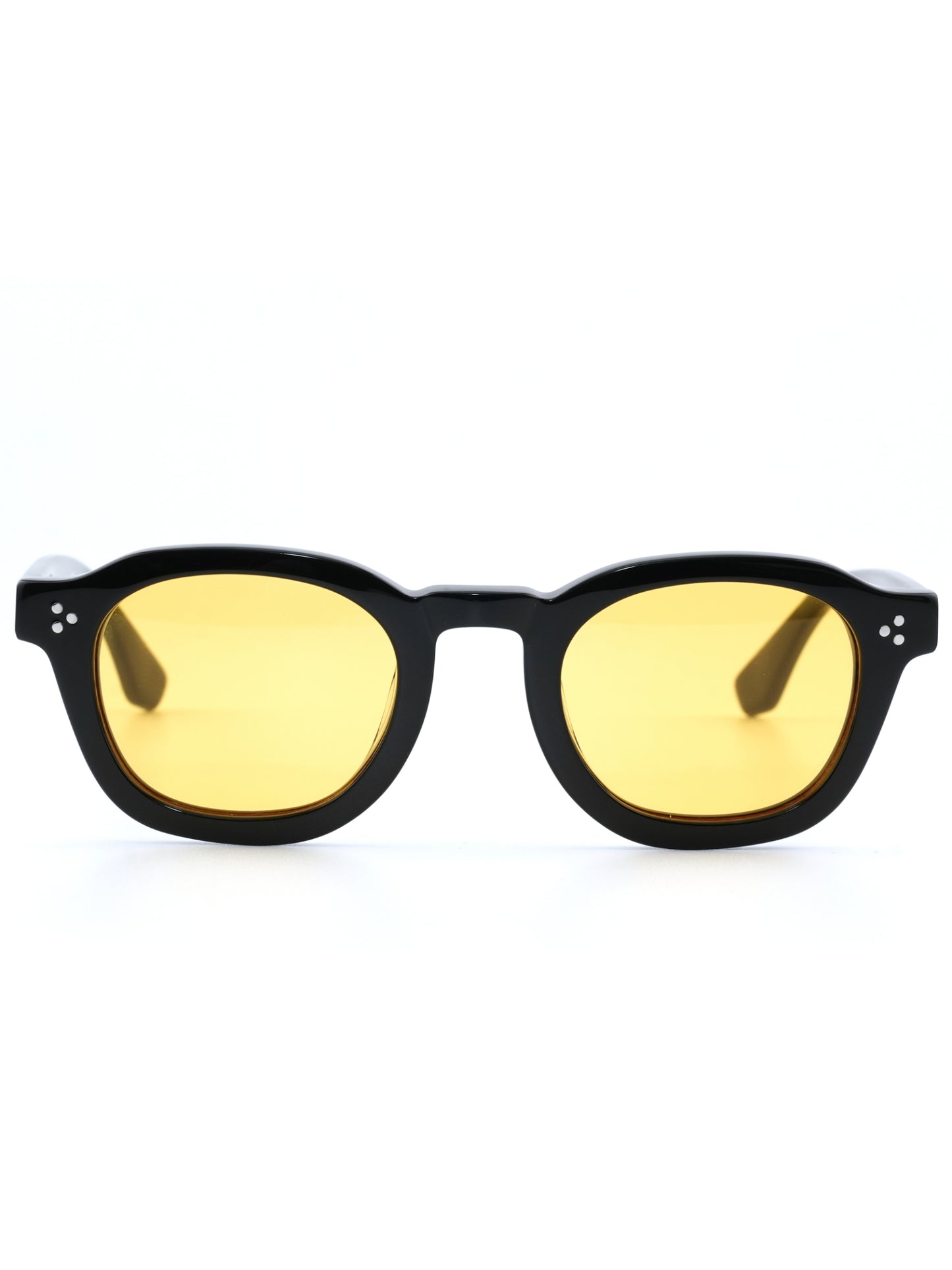Black-framed sunglasses with yellow lenses 