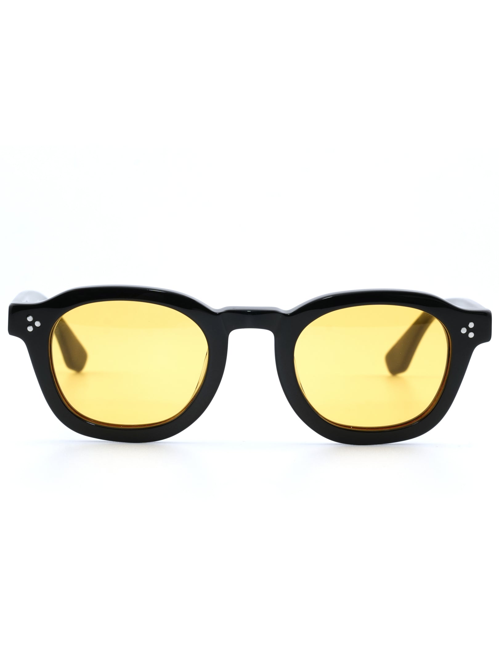 Black-framed sunglasses with yellow lenses 