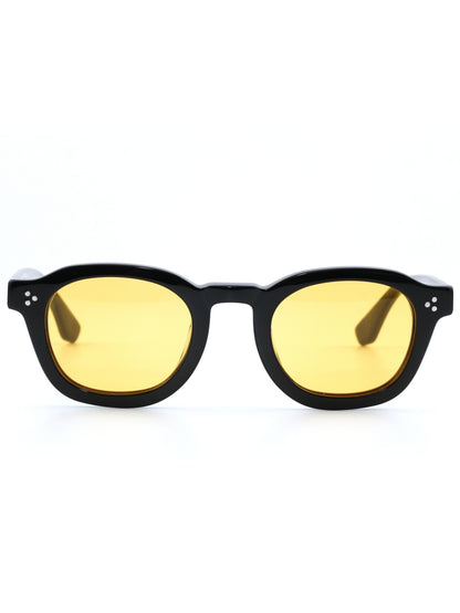Black-framed sunglasses with yellow lenses 