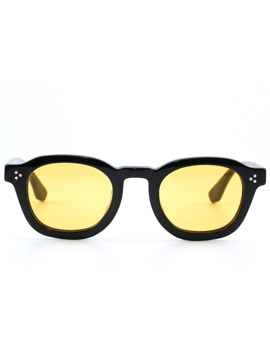 Black-framed sunglasses with yellow lenses 